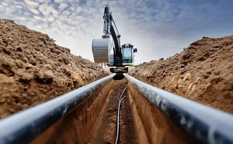 أعمال حفر شبكات المياه والكهرباء والاتصالات